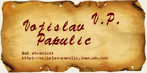 Vojislav Papulić vizit kartica